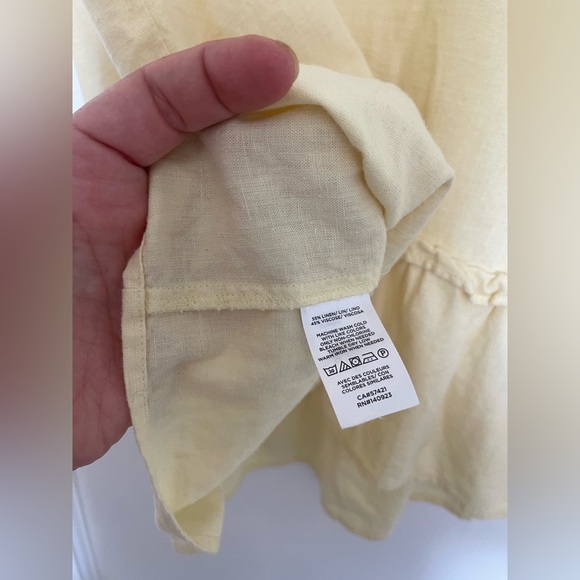 LOFT linen blend yellow peplum top - Picture 6 of 6